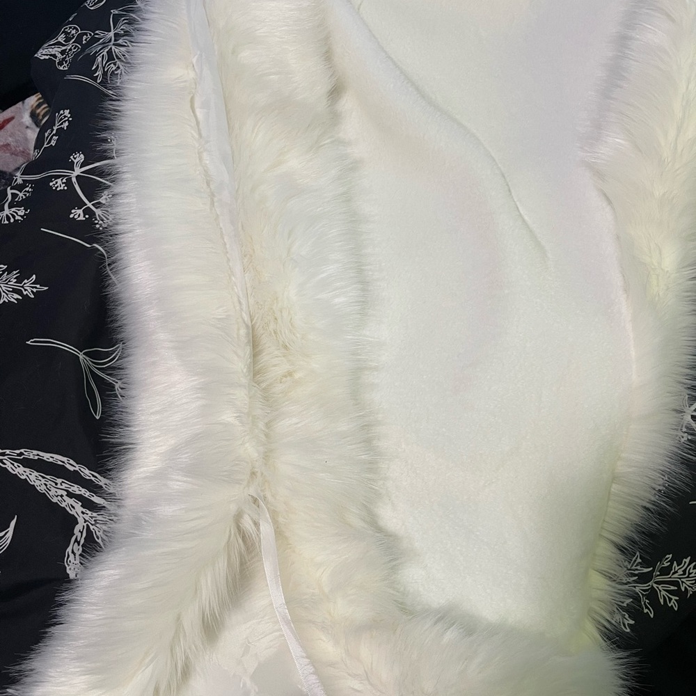 White Faux Shawl